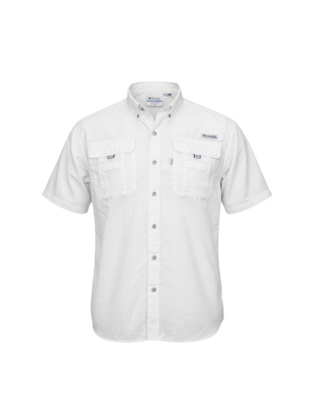 Columbia Bahama Mens Short Sleeve Button-Up Shirt White Size M Fishing Outdoor